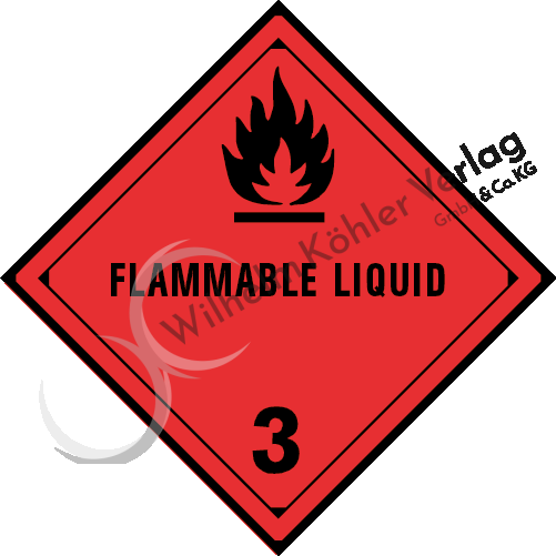 "FLAMMABLE LIQUID" - Klasse 3                                                   