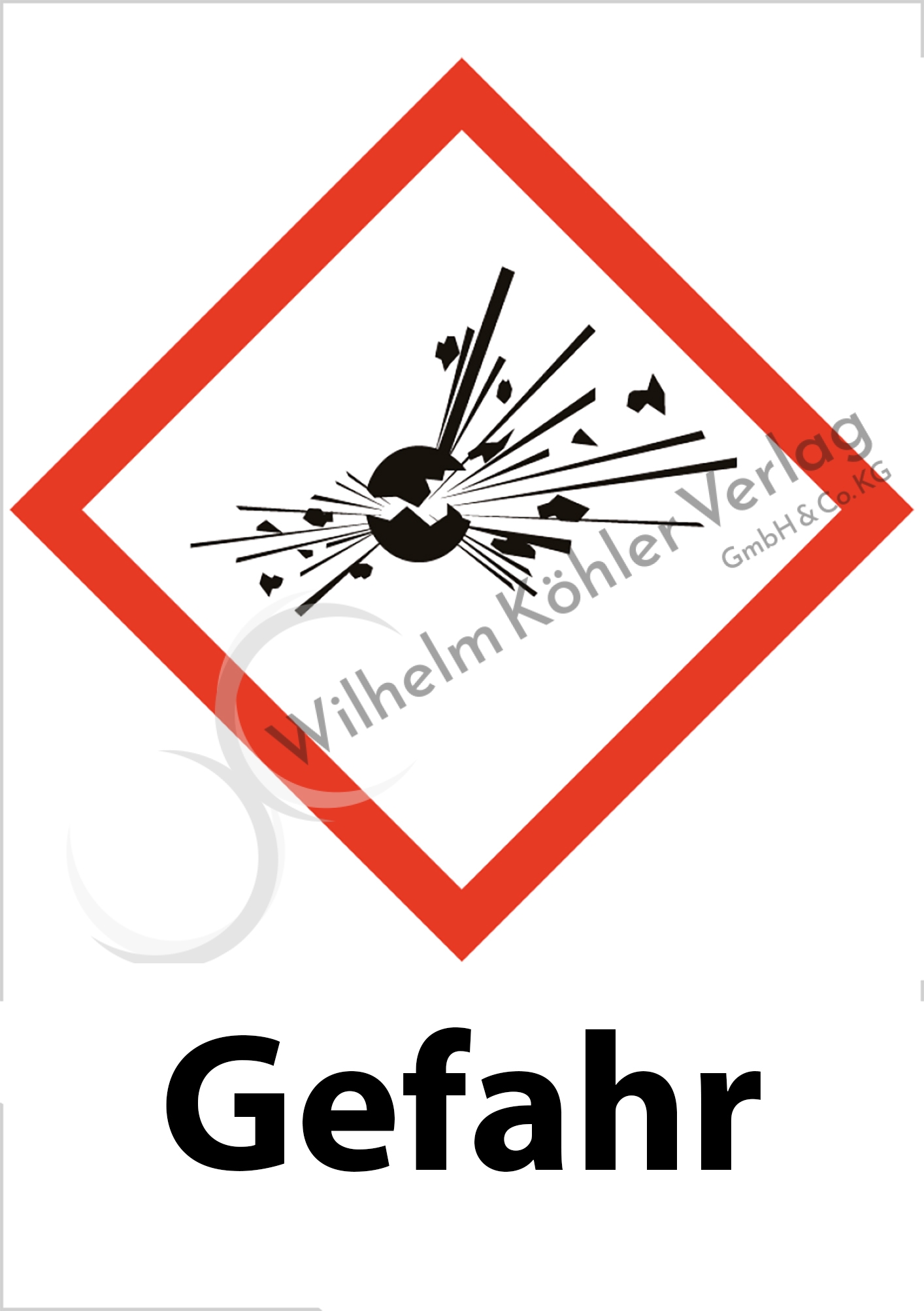 GHS-Symbol 01 "Explodierende Bombe" mit Signalwort                              