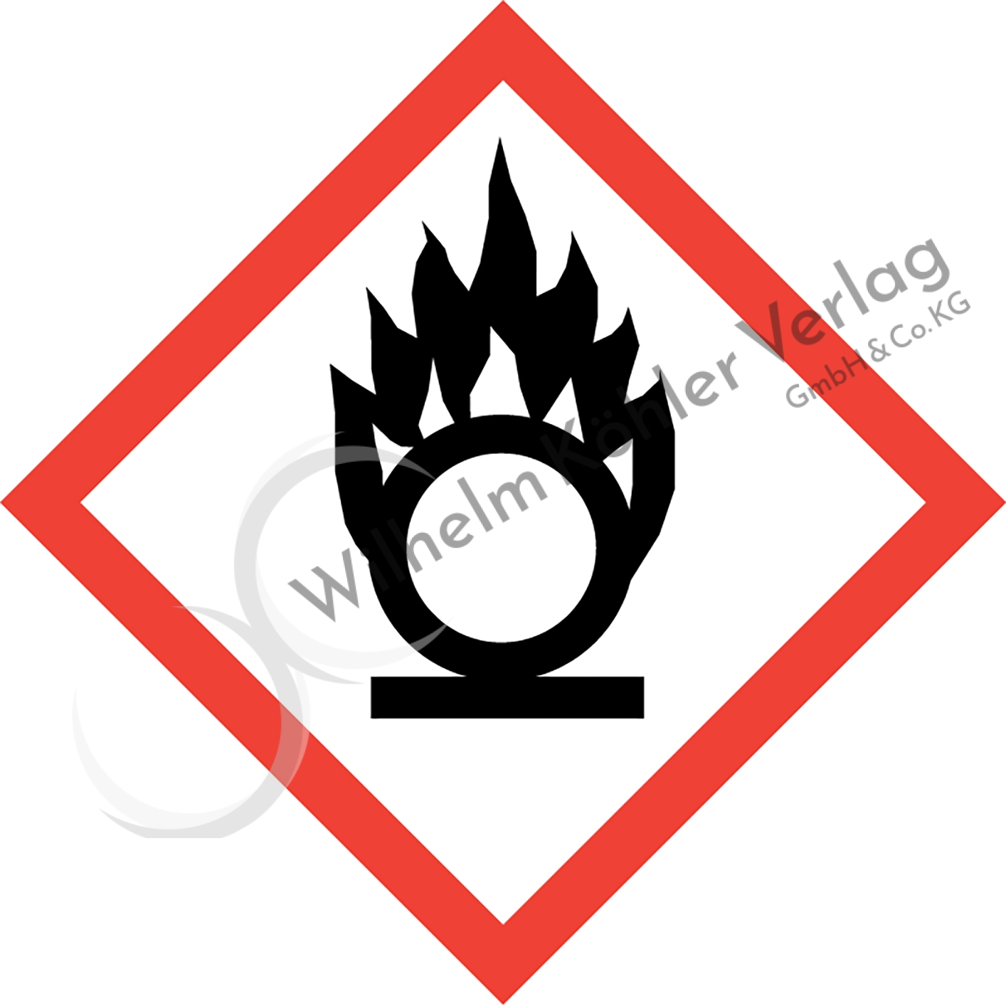 GHS-Symbol-Flamme über Kreis                                                    