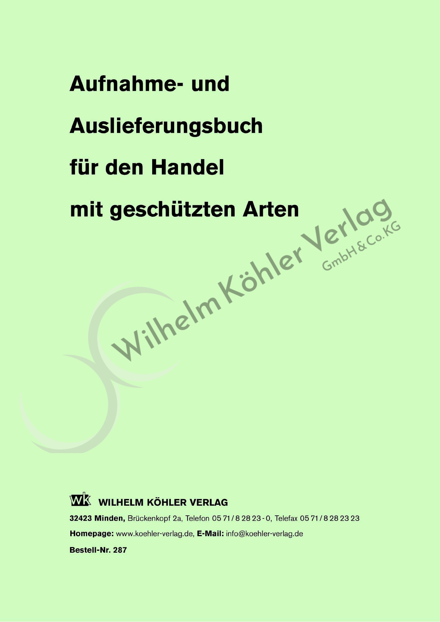 287 Aufnahmebuch Artenschutz                                                    