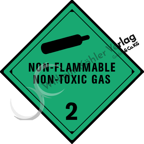  "NON-FLAMMABLE NON-TOXIC GAS" Klasse 2.2                                       