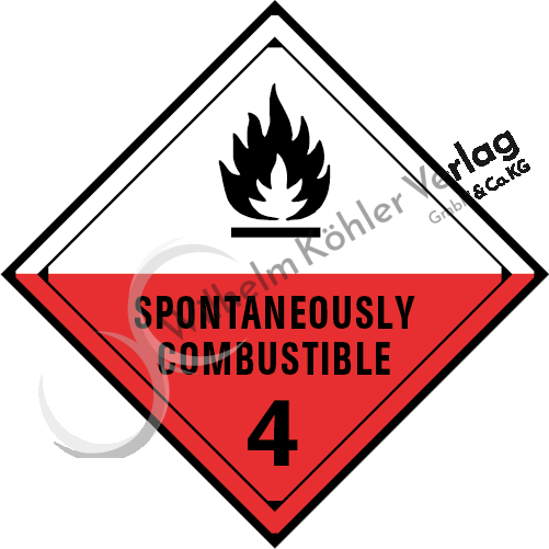  "SPONTANEOUSELY COMBUSTIBLE" - Klasse 4.2                                      