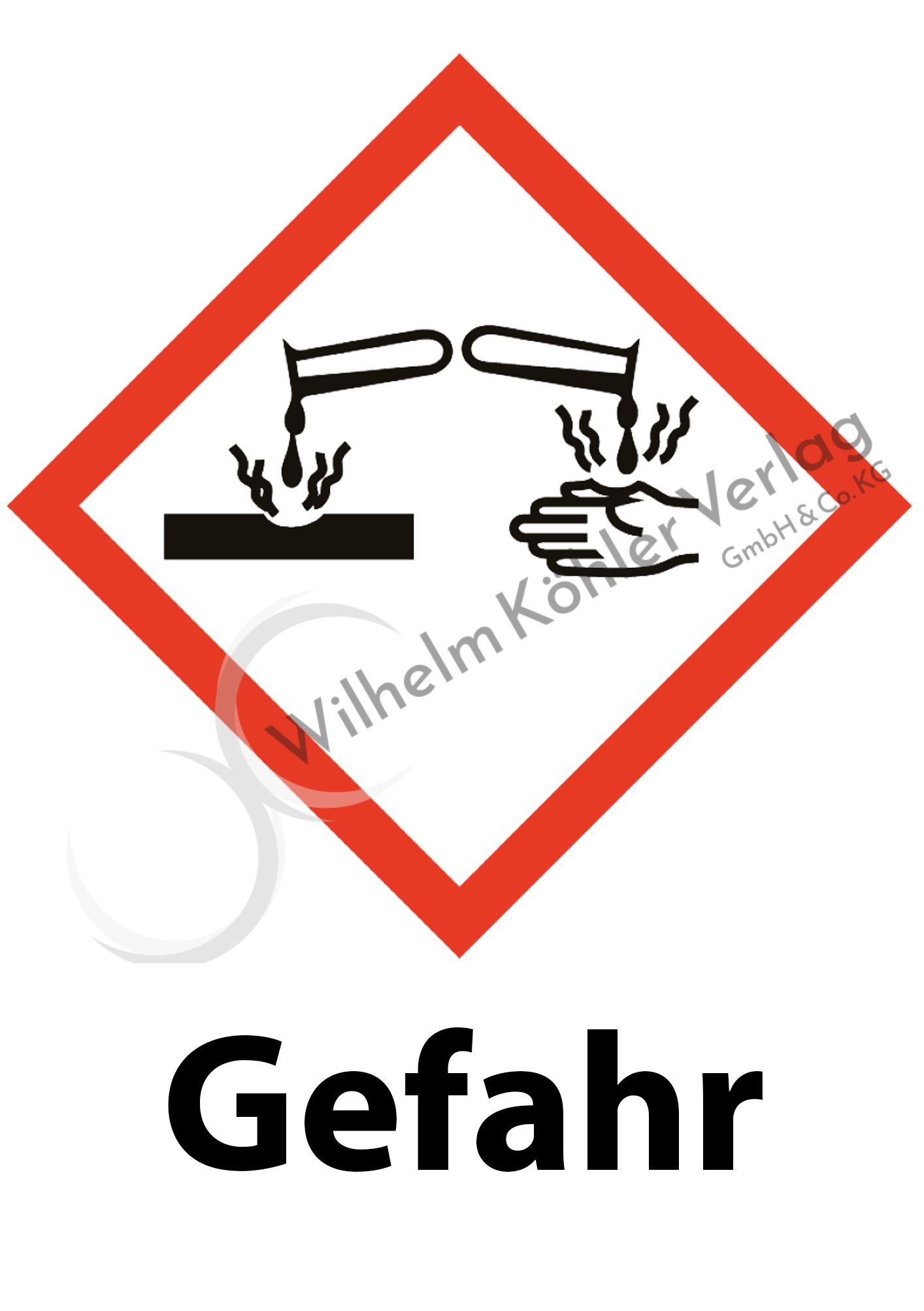 GHS-Symbol 05 "Gesundheitsgefahr" mit Signalwort                                