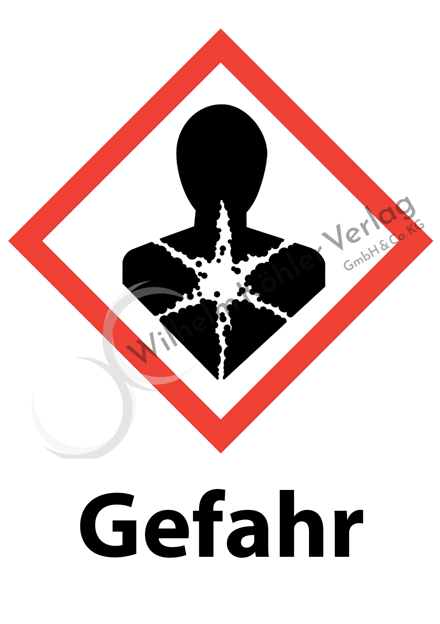 GHS-Symbol 08 "Gesundheitsgefahr" mit Signalwort                                